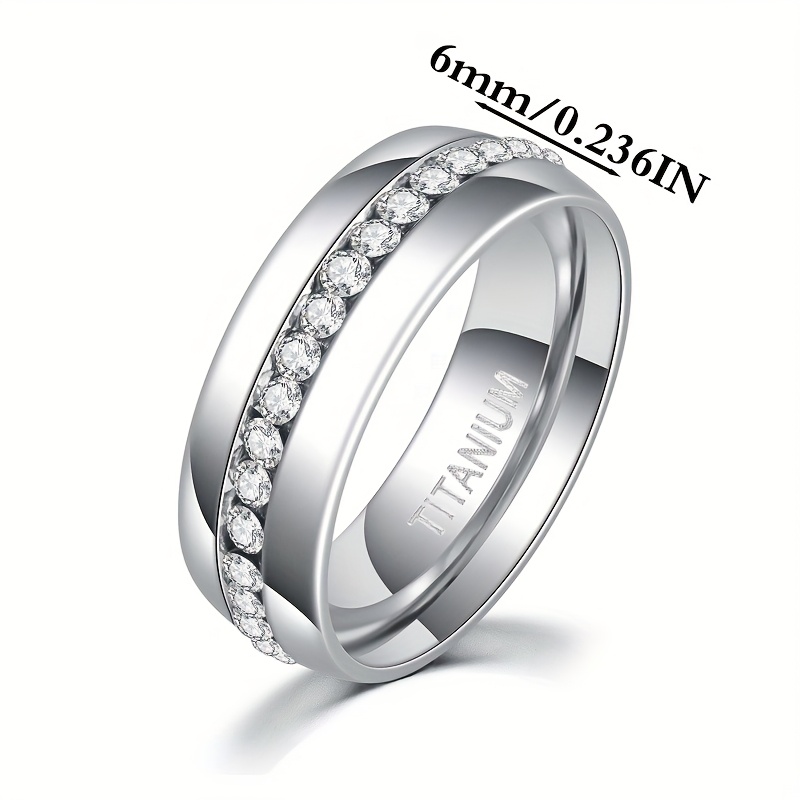 6mm Titanium Band w/ CZ 18K Gold Plated